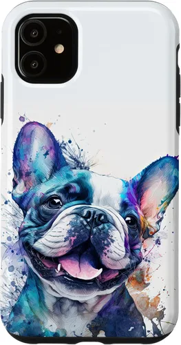 Vista 8 de Cute Frenchie Watercolor Splash Frenchie Puppy Case for iPhone 17