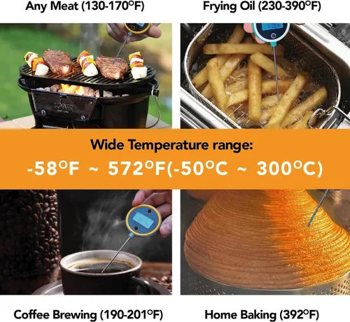 Vista 8 de Pocket Pro - Termómetro de carne de lectura instantánea de 1 segundo Termómetro digital de carne recargable para parrilla, alimentos, barbacoa