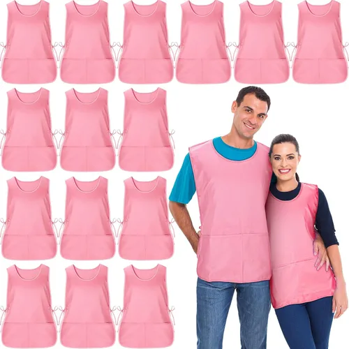 Vista 16 de Suhine delantal de zapatero con 2 bolsillos profundos y lazos laterales delantal unisex para trabajo en la cocina