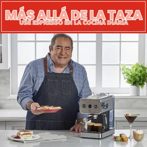 Vista 10 de Emeril Lagasse Pro Espresso Machine, bomba de presión de 15 bar