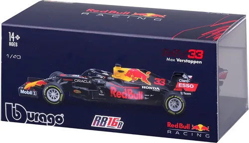 Vista 6 de Bburago RedBull Racing RB16B Verstappen #33 Fórmula 1 2021 Colección de coches escala 1:43