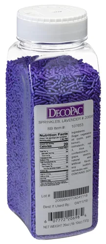 Vista 6 de DecoPac Black Sprinkles Paquete Extra Grande de 26oz Mezcla de Chispitas para Pastel, Chispitas Elegantes Para Decoración de Pasteles