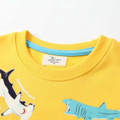 Vista 4 de Sudaderas de algodón con cuello redondo para niños pequeños, camisetas de manga larga con diseño de dinosaurio, camisetas 2-8T