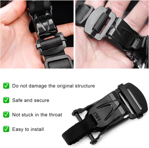 Vista 3 de Kit de hebilla de liberación rápida para casco, hebilla de trinquete para casco de motocicleta para correa de barbilla de hasta 1 pulgada, kit