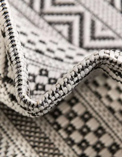 Vista 7 de Unique Loom Outdoor Striped Collection Alfombra de área - Maia (2' 2" x 3' 1" Rectángulo, Beige/Marfil)
