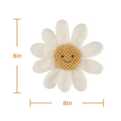 Vista 7 de Apricot Lamb Baby Lovey Daisy - Sonajero suave, flores de peluche para recién nacido, suaves más de 0 meses (margarita blanca)