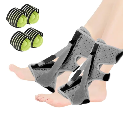 Vista 8 de Férula nocturna para fascitis plantar, diseño mejorado con 3 correas ajustables para tendinitis de Aquiles para aliviar la fascitis plantar