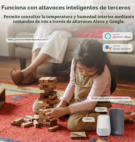 Vista 3 de Sensor de Temperatura y Humedad WiFi: Termómetro Higrómetro para Interiores con Alerta de Aplicación, Exportación Gratuita de Almacenamiento