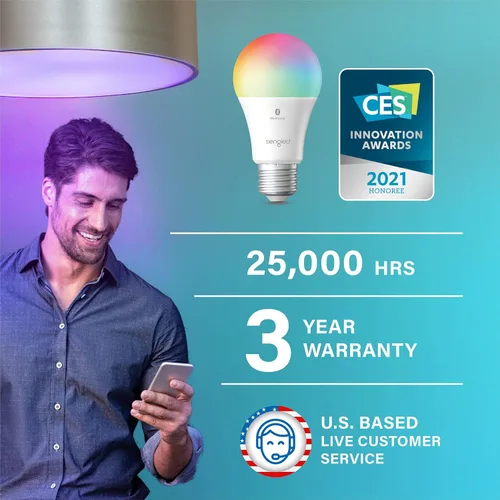 Vista 2 de Sengled Bombilla Alexa, emparejamiento automático S1 con dispositivos Alexa, bombillas que cambian de color, bombillas inteligentes que funcionan