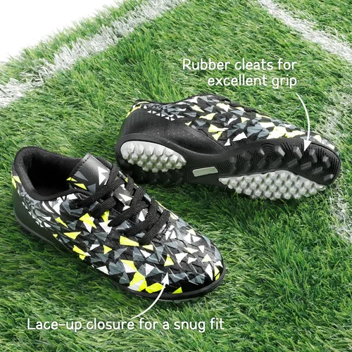 Vista 2 de DREAM PAIRS Zapatos de fútbol de césped para niños y niñas con cordones (niños pequeñosniños grandes)