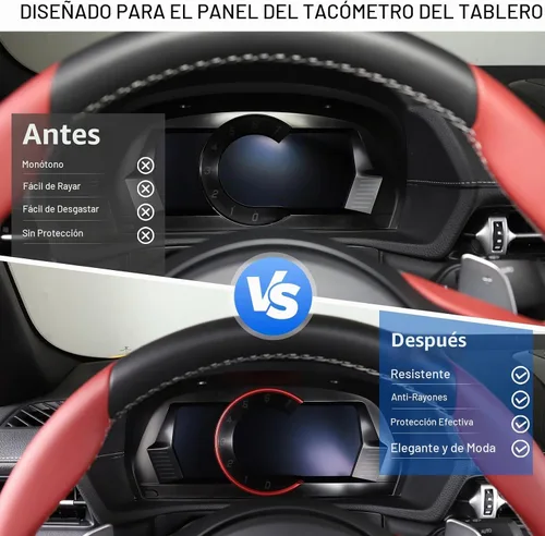 Vista 2 de Anillo de ajuste para salpicadero compatible con Toyota Supra GR A90 A91 MK5 2019-2025, anillo de decoración para tacómetro interior de coche Rojo