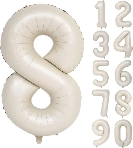 Vista 223 de Globos de 40 pulgadas con números de caramelo, papel de aluminio de helio, globos de látex de Mylar para fiesta de cumpleaños, decoración digital 0