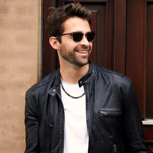 Vista 2 de GAVU Collar de cristal con cuentas de piedras preciosas para hombre