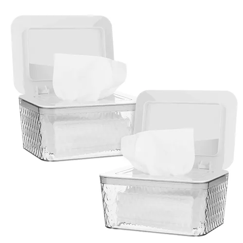Vista 8 de Dispensador de toallitas Whiidoom, Soporte para toallitas de una mano para bebé y adulto, contenedor de toallitas con diseño de sello para baño
