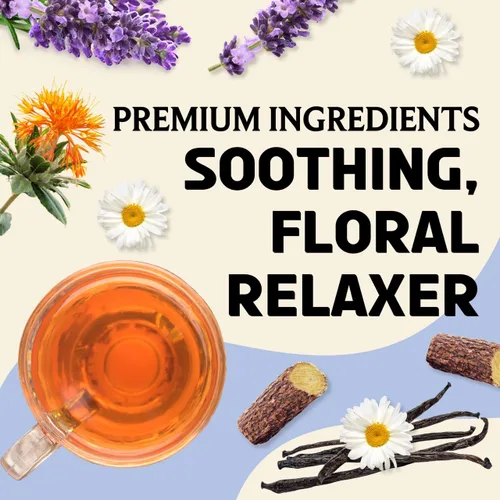 Vista 4 de BREWIX, Bedtime Blossom - Té suelto de hierbas (más de 50 tazas) sin cafeína y totalmente natural Mezcla relajante floral nocturna Rooibos
