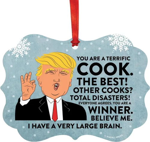Vista 90 de Andaz Press Presidente Donald Trump Fancy Frame Recuerdo Adorno de Navidad Regalo de broma, excelente contador, 1 paquete, divertidas ideas