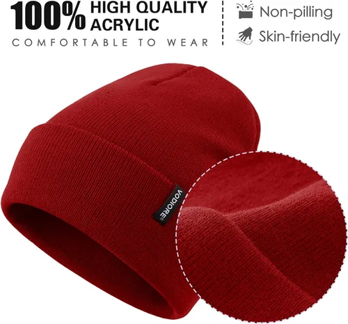 Vista 7 de Gorro de punto para hombre y mujer, gorro de punto cálido y holgado con puños