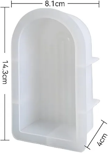 Vista 8 de Surakey Juego de 3 piezas de moldes de silicona geométrica de arco iris epoxi en forma de U, molde de vela de arco hecho a mano para bricolaje