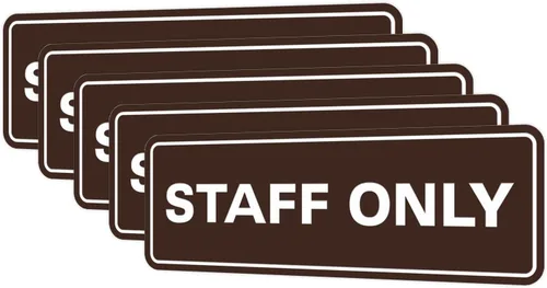 Vista 124 de All Quality Letrero estándar para pared o puerta Fácil instalación Señales de trabajo de oficina Seguridad mejorada – Negro – Pequeño