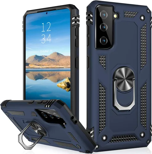 Vista 76 de IKAZZ Funda para Galaxy S21, Grado Militar Resistente a Golpes de Servicio Pesado Cubierta Protectora para Teléfono Pasa Prueba de Caída de 16 pies