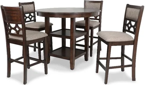 Vista 14 de New Classic Furniture Mitchell - Mesa de comedor, color beige y marrón