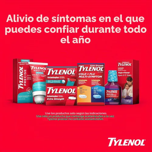 Vista 7 de Tylenol Extra Strength para tos severa + dolor de garganta durante el día, líquido de alivio del resfriado con múltiples síntomas, acetaminofeno