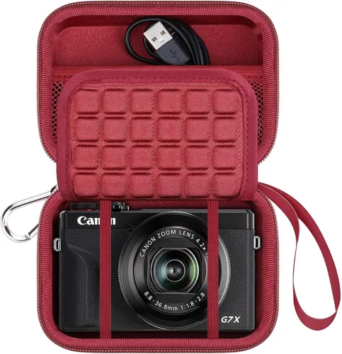 Vista 12 de Lacdo Funda para cámara Canon PowerShot G7 X Mark III/PowerShot G7 X Mark II 4K Vlogging Cámara de Vlogging, bolsa de transporte para cámara