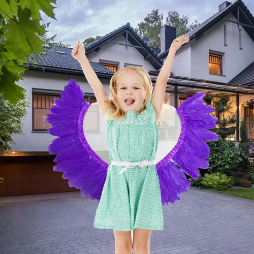 Vista 3 de Xuyuan Angel Wings for Girls, Fairy Wings for Women Girls, Transparent Cosplay Wings for Christmas Party Cosplay Photography Birthday Party Costume