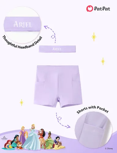 Vista 7 de Disney Frozen Elsa Princess Stitch Minnie - Vestido de tenis para niñas, sin mangas, con pantalones cortos, bolsillo y diadema, 2-9 años