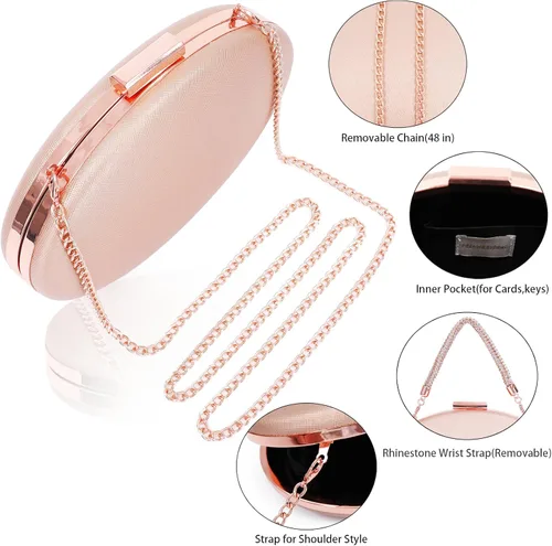 Vista 2 de Evening Clutch Purses for Women Sparkly Rhinestone Crystal Evening Handbag&Shoulder Bag Formal Party Wedding Purse