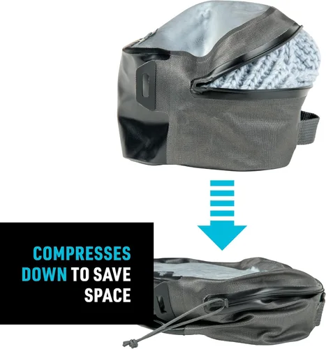 Vista 5 de Nite Ize Runoff Cubo de embalaje pequeño impermeable, bolsa de viaje impermeable IP67, bolsa seca con compresión, carbón