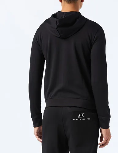 Vista 4 de AX ARMANI EXCHANGE Sudadera básica con capucha y logotipo para hombre