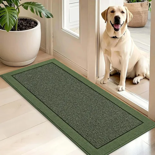 Vista 39 de BEQHAUSE Tapete para puerta interior de 20 x 32 pulgadas, tapete antideslizante para entrada, lavable, resistente a la suciedad, tapete