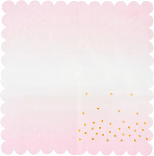 Vista 7 de Sparkle and Bash Servilletas de cóctel para bebé, 5 x 5 pulgadas, plegadas, 100 unidades, 3 capas, color rosa degradado, servilletas de papel