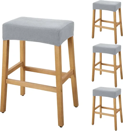 Vista 74 de YISUN Fundas de taburete rectangulares, paquete de 2 fundas elásticas impermeables para asiento de silla de montar, taburetes de bar, sillas de bar