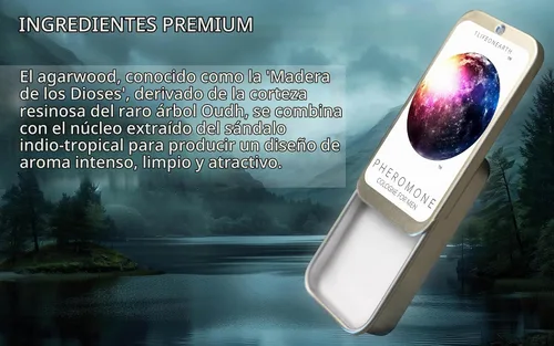 Vista 6 de Colonia de feromonas para hombres para atraer a las mujeres, lata compacta sólida de 0.35 onzas