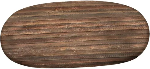 Vista 3 de XISUNYA Mantel ovalado ajustable para patio, de poliéster elástico rústico, mantel con estampado de tablones de madera dura, se adapta a mesas