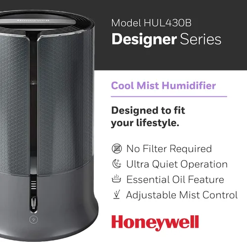 Vista 2 de Honeywell Designer Series Humidificador de niebla fría, humidificadores de habitación, color negro