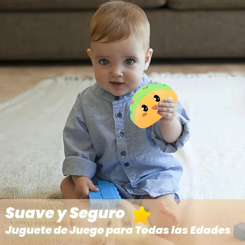 Vista 5 de Anboor - Peluche con forma de taco, lento, de levantamiento lento, juguete para niños, suave, forma de tacos mexicanos, perfumados, alivio