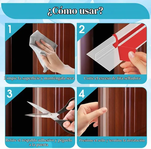 Vista 7 de 2 rollos de tope de puerta en forma de T, 40 pies x 1.97 pulgadas, de silicona transparente, burlete de sellado de puerta, bloqueador de corrientes