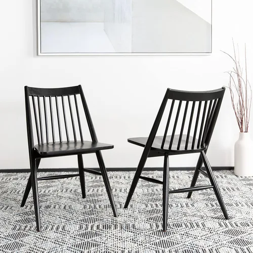 Vista 7 de Safavieh Home Collection Wren - Silla de comedor con eje de 19 pulgadas (2 unidades), color negro