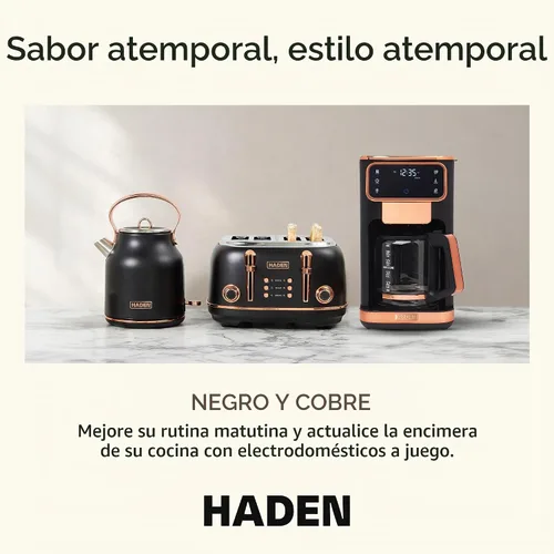 Vista 5 de Haden - Máquina de café caliente y helado de doble preparación, cafetera negro / cobre
