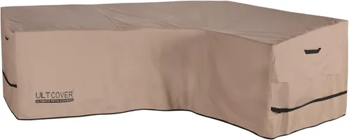 Vista 14 de ULTCOVER Funda de sofá modular para patio en forma de L con orientación a la izquierda, impermeable para muebles de sección exterior de 4 plazas