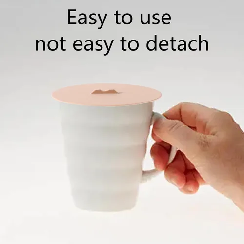 Vista 4 de Septe 6 fundas de silicona para tazas, tapas de silicona para tazas de café (6 colores, estilo A)