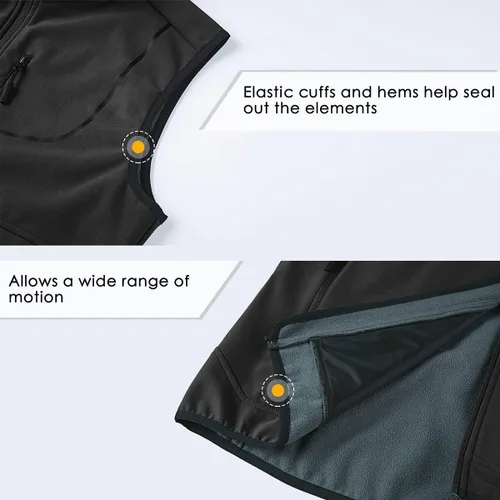 Vista 4 de Willit Chaleco de golf ligero con forro polar para hombre, chaqueta sin mangas para senderismo, correr