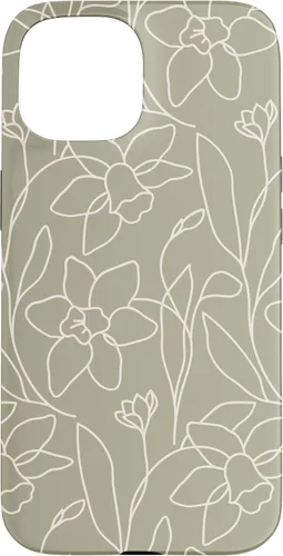 Vista 6 de Poppy Flower Line Art Modern Leaves Boho Artichoke Green Case for iPhone 17