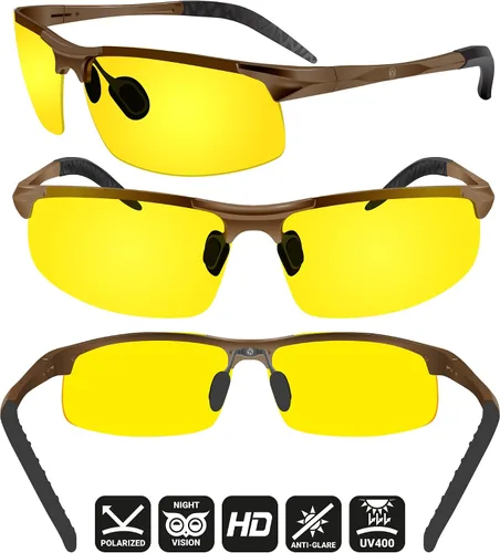 Vista 2 de BLUPOND Night Driving Glasses For Men/Women - HD Yellow Vision for Maximum Clarity - Knight Visor