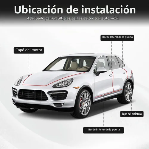 Vista 5 de SINGARO 16.4 pies (5M) Protector de borde de puerta de coche, tira protectora de entrada de puerta de coche sin pegamento, protector de borde