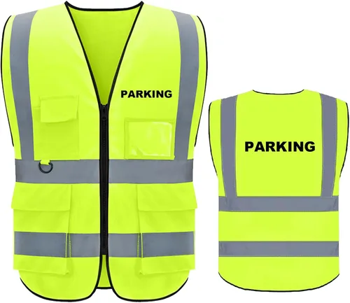 Vista 10 de BeautyWill Security Safety Vest High Visibility Reflective Ansi Class 2 Hi Vis Construction Workwear Safety Apperal