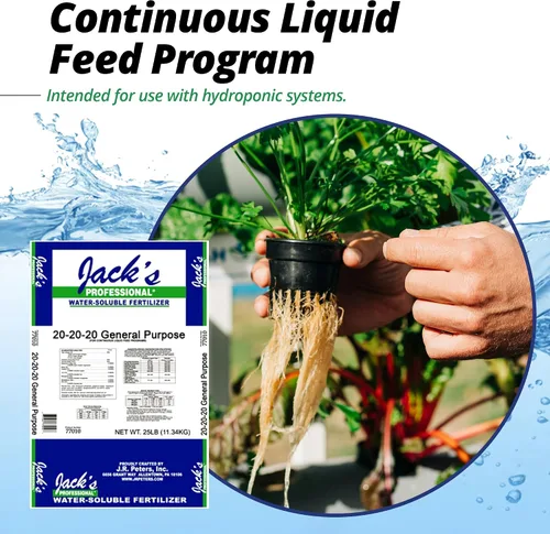 Vista 6 de Fertilizante de Propósito General Jack's Professional 20-20-20 Soluble en Agua con Micronutrientes para Plantas de Alimentación Intensa en Programas